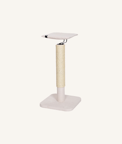 Arbre a chat Iwaki beige et blanc en sisal avec hamac de la marque Ebi