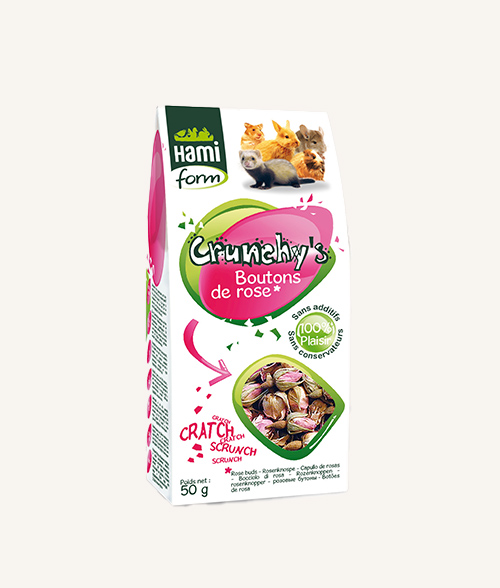 Friandise bouton de rose 100% naturelle pour lapin et rongeurs, fabriqué en France de la marque Hamiform