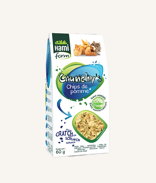Friandise pomme 100% naturelle pour lapin et rongeurs, fabriqué en France de la marque Hamiform