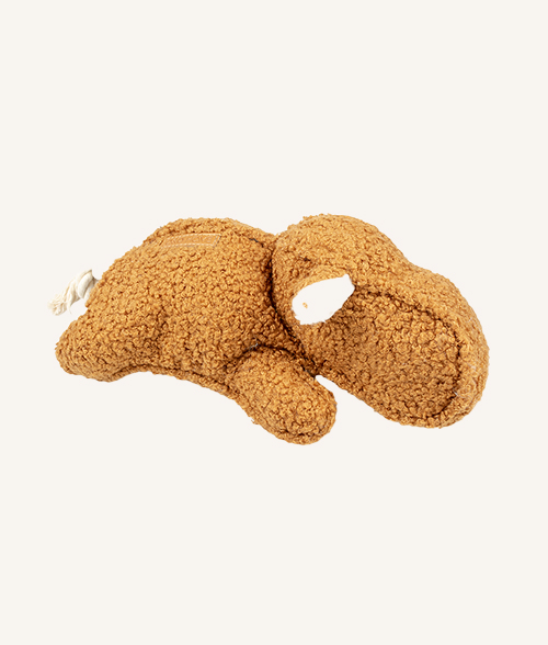 Peluche Emmy brun pour chien avec corde et couineur de la marque D&D Home