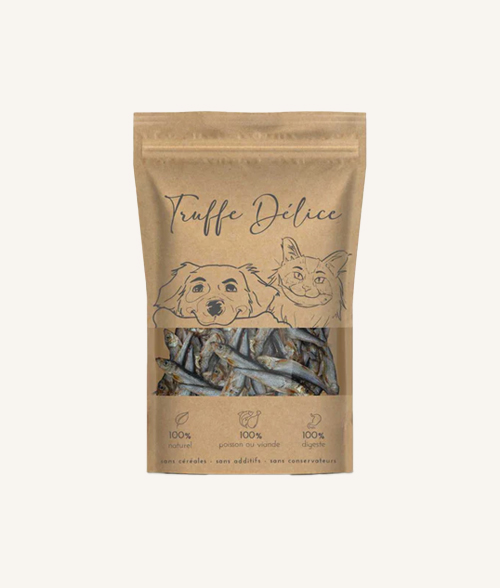 Sprats séchés naturels – petites friandises riches en oméga-3, pour chien et chat