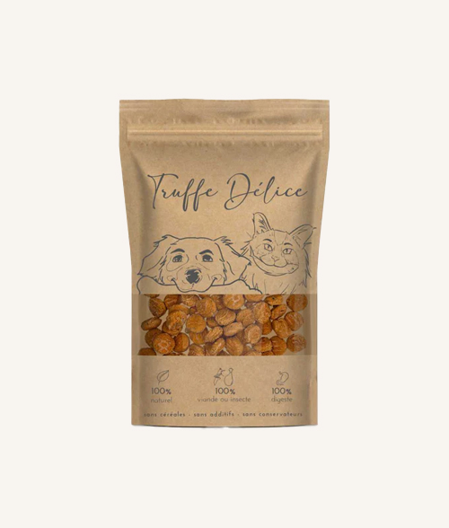 Insectes séchés & carottes – friandises naturelles riches en protéines, pour chien et chat