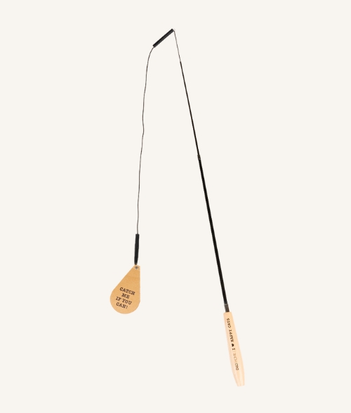 jouet canne a peche pour chat en bois avec tete interchangeable de la marque laroy group