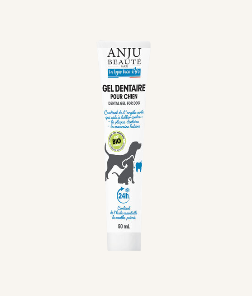 Dentifrice menthe poivrée bio naturel pour chien de la marque anju beauté fabriqué en France